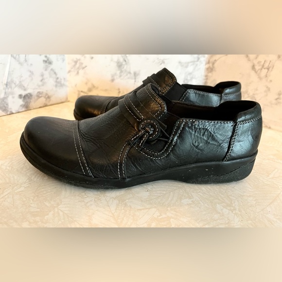 Women’s Clarks Cheyn Madi  Black Leather Loafers size 8 - Picture 1 of 7
